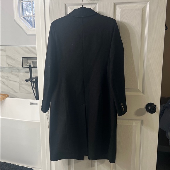 NWT Lauren Ralph Lauren Wool Crest Coat Black Midi Military Coat Size 8 - Picture 7 of 9